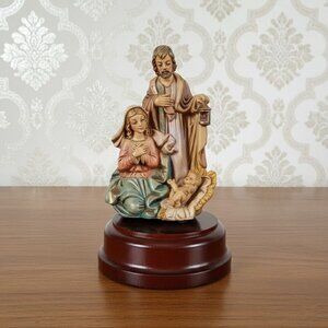 Vintage Fontanini Nativity Musical Figurine Style 28/M Plays Silent Night Italy